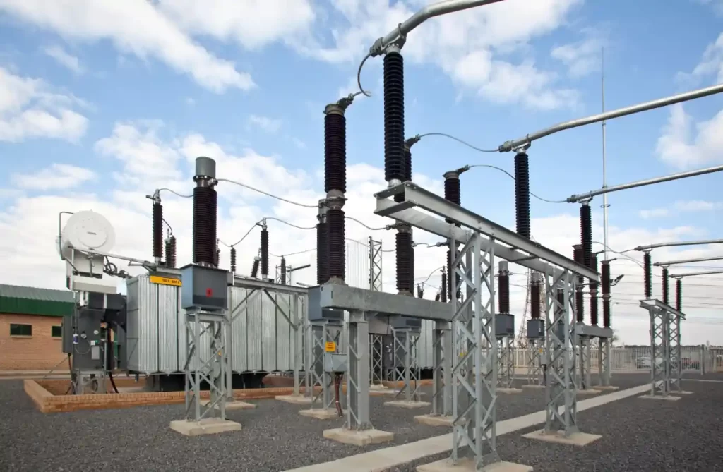 132kV GIS switchgear unit installed in a high-voltage substation